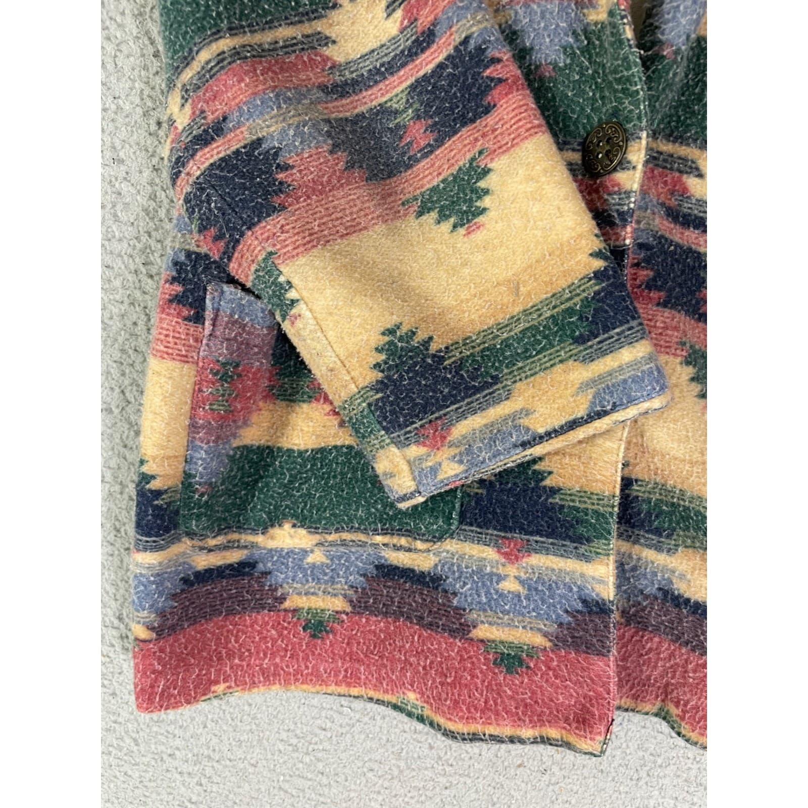 Vintage Southwestern Aztec Blazer Jacket Women's Large Boho Tribal Colorful - Thumbnail 12