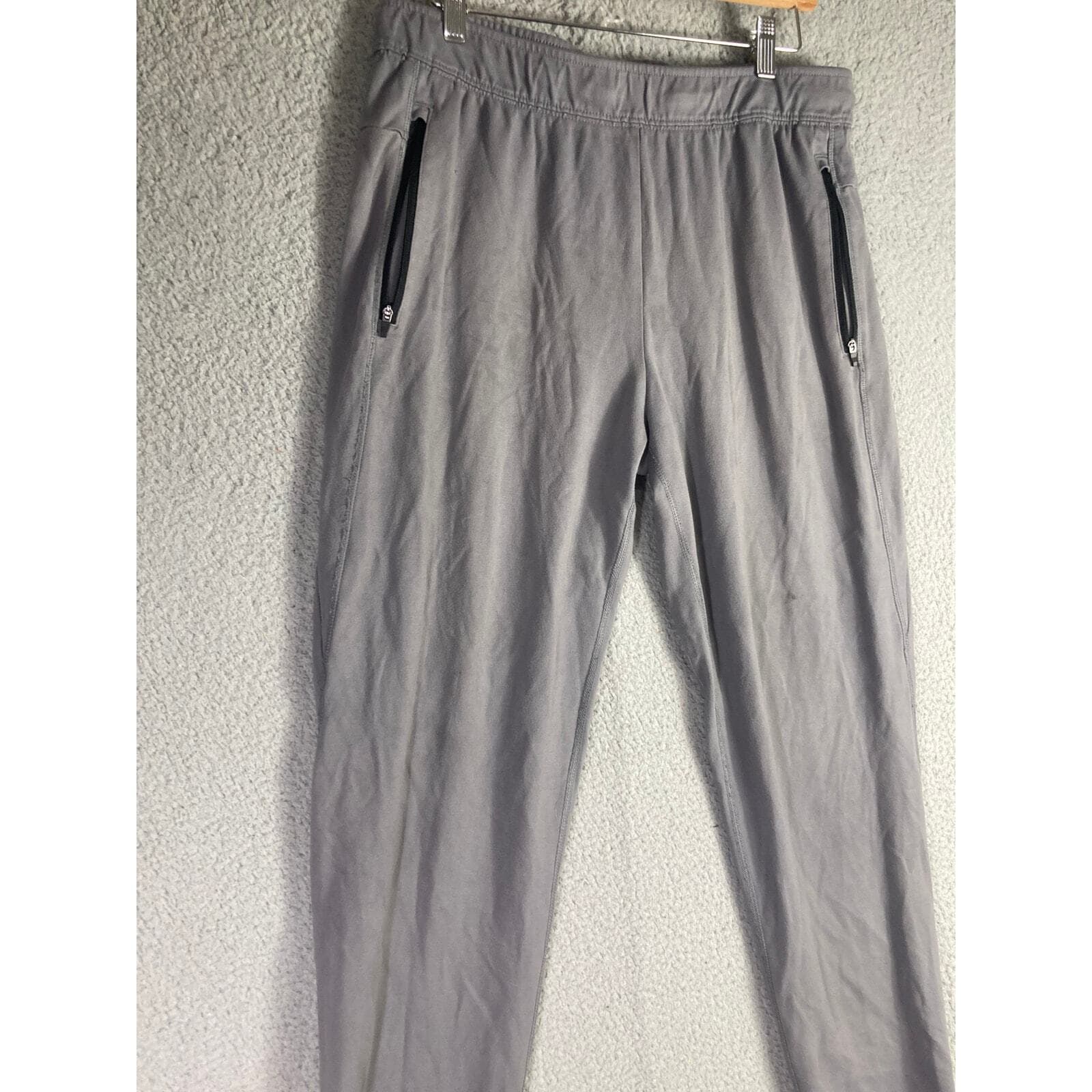 Men's Gray Jogger Sweatpants Large Athletic Lightweight Casual Streetwear Fit - Thumbnail 7