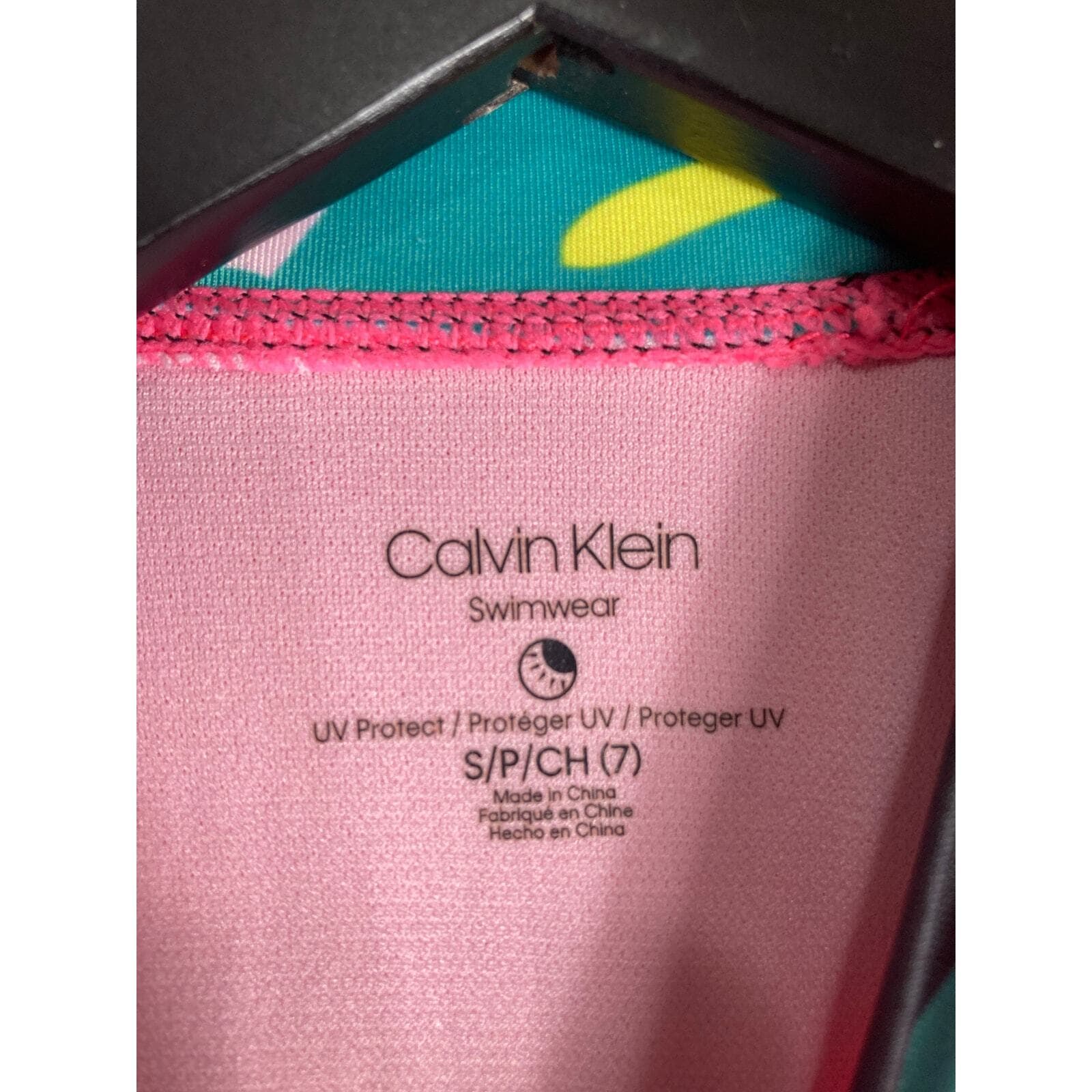 Calvin Klein Girls Rash Guard Swimsuit Top Size Small Multicolor UV Protection - Thumbnail 4