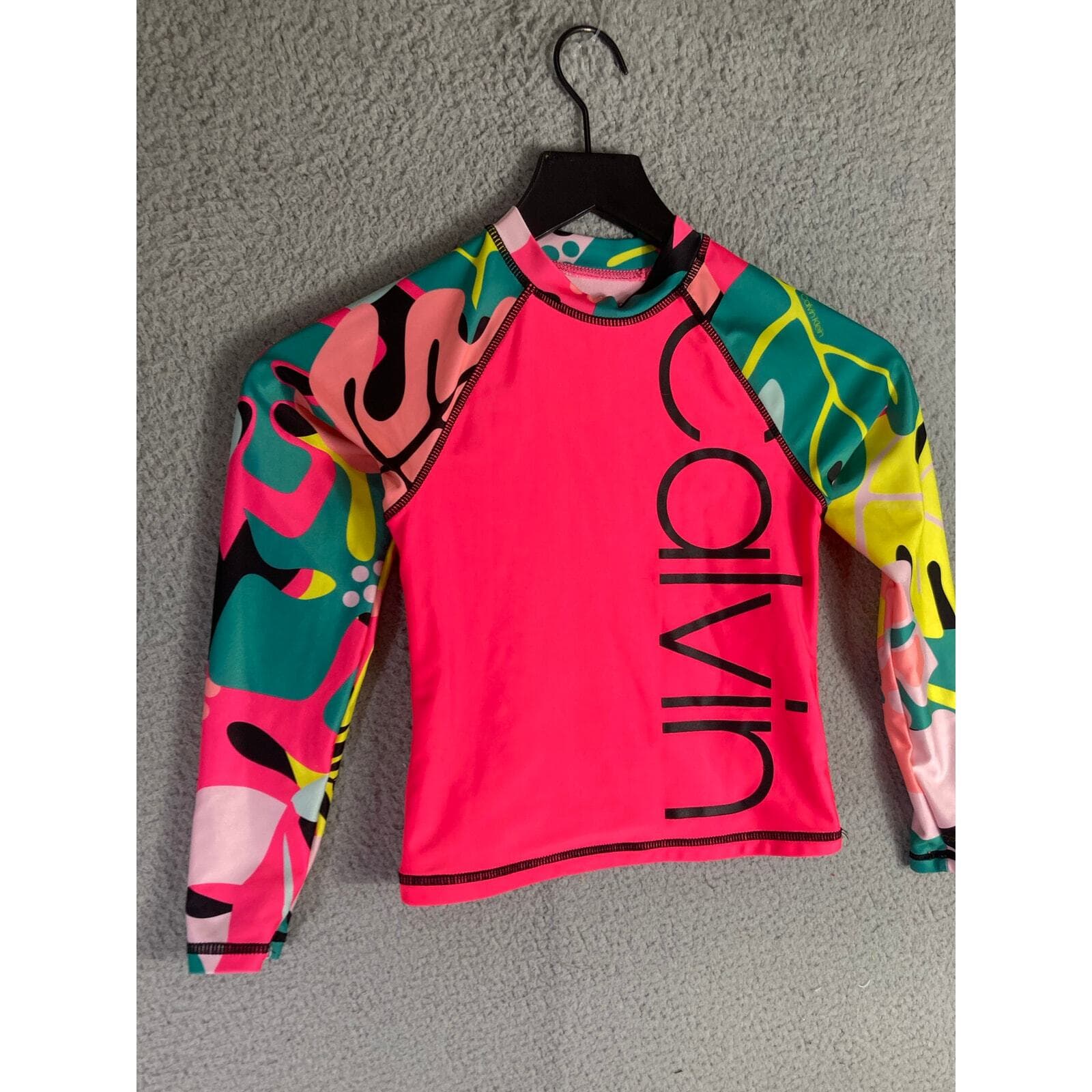Calvin Klein Girls Rash Guard Swimsuit Top Size Small Multicolor UV Protection - Thumbnail 3