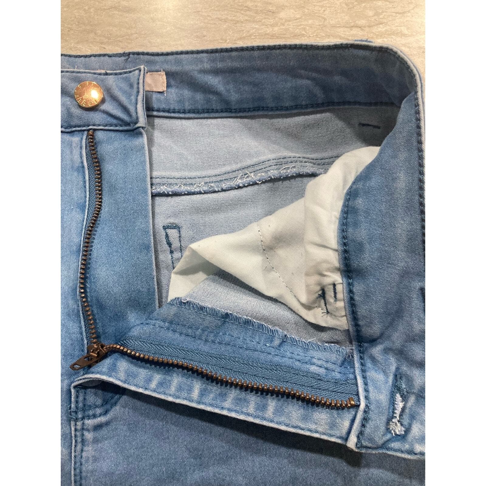 Women's Blue Straight Leg Jeans Size 30 Classic 5 Pocket Casual Everyday Denim - Thumbnail 6