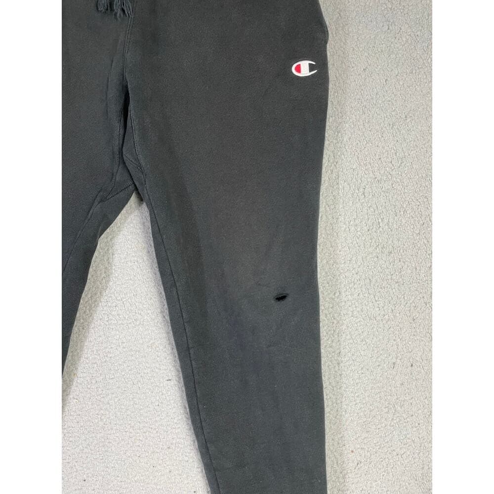 Champion Reverse Weave Men's Black Jogger Sweatpants Medium Vintage Streetwear - Thumbnail 4