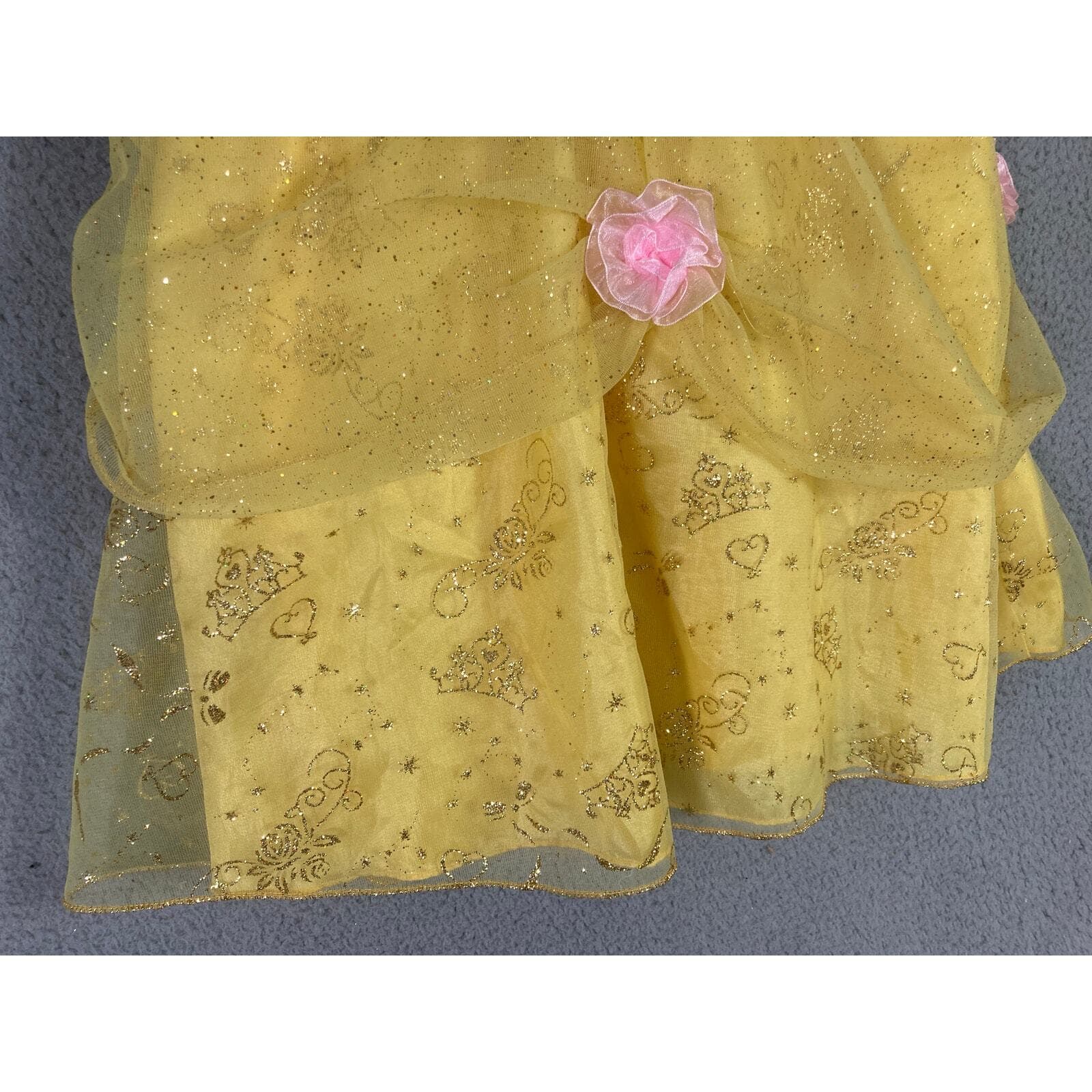 Disney Belle Beauty and the Beast Princess Costume Dress Girls Yellow Size 10 - Thumbnail 9