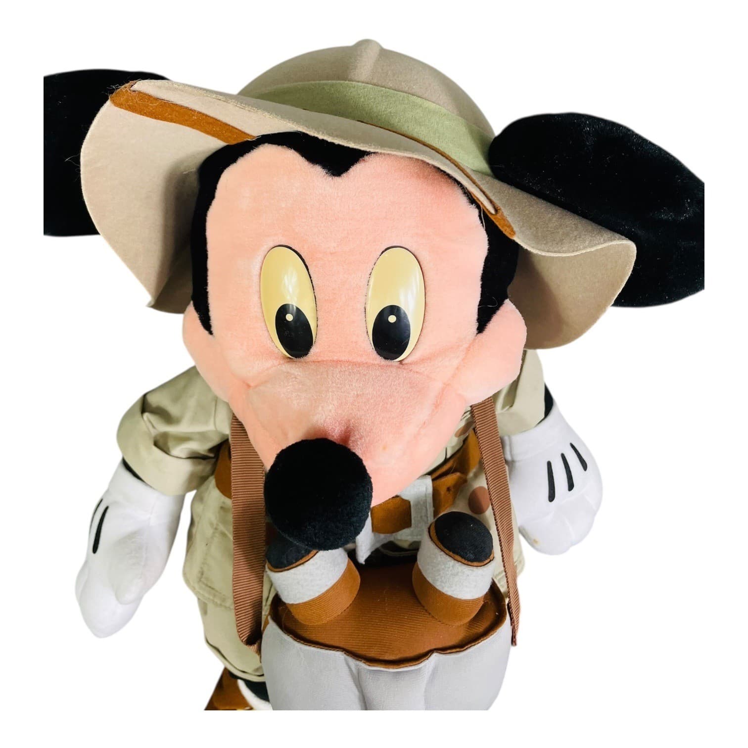 Disney Mickey Mouse Safari Plush Puppet Stuffed Animal Vintage Binoculars Toy - Thumbnail 4