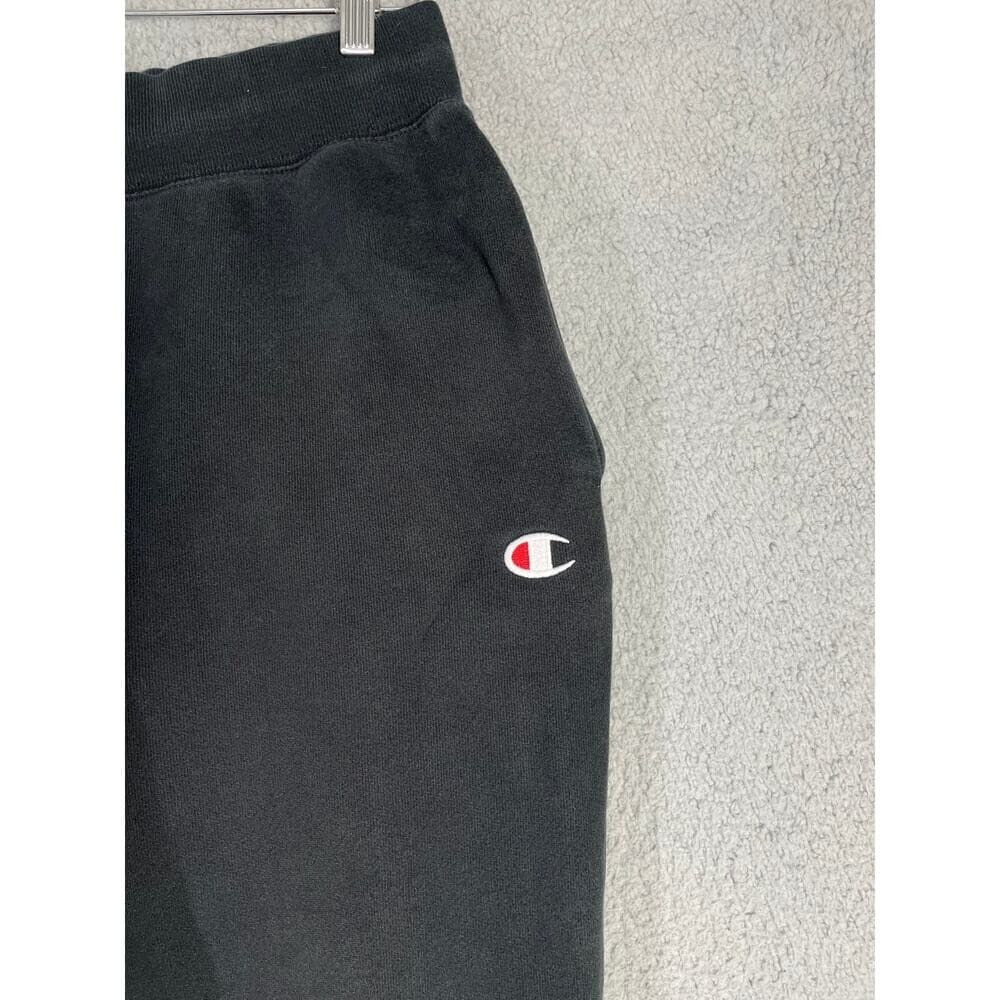 Champion Reverse Weave Men's Black Jogger Sweatpants Medium Vintage Streetwear - Thumbnail 9