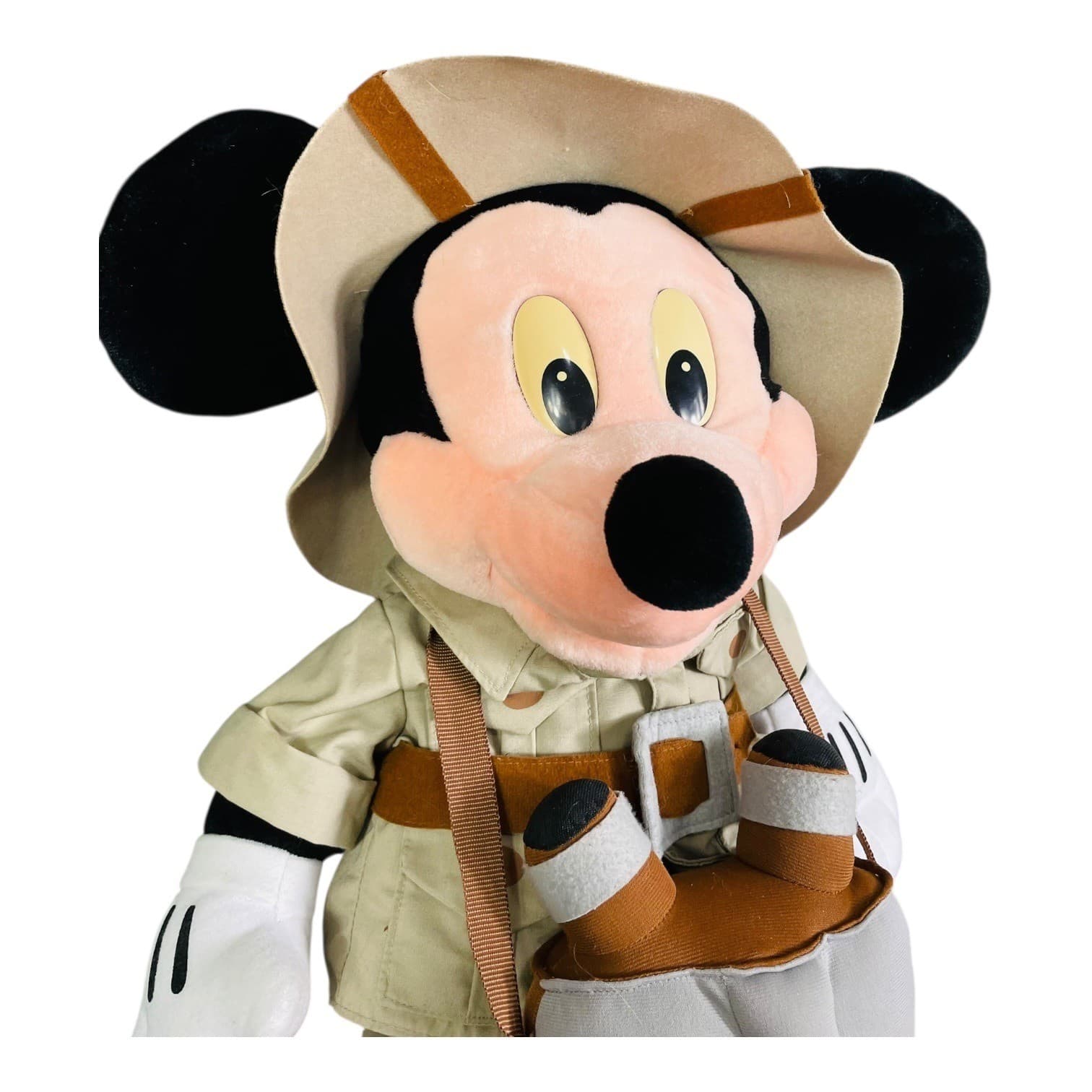 Disney Mickey Mouse Safari Plush Puppet Stuffed Animal Vintage Binoculars Toy - Thumbnail 3