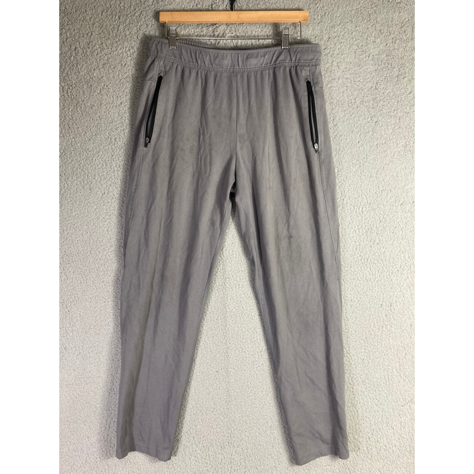 Men's Gray Jogger Sweatpants Large Athletic Lightweight Casual Streetwear Fit - Thumbnail 4