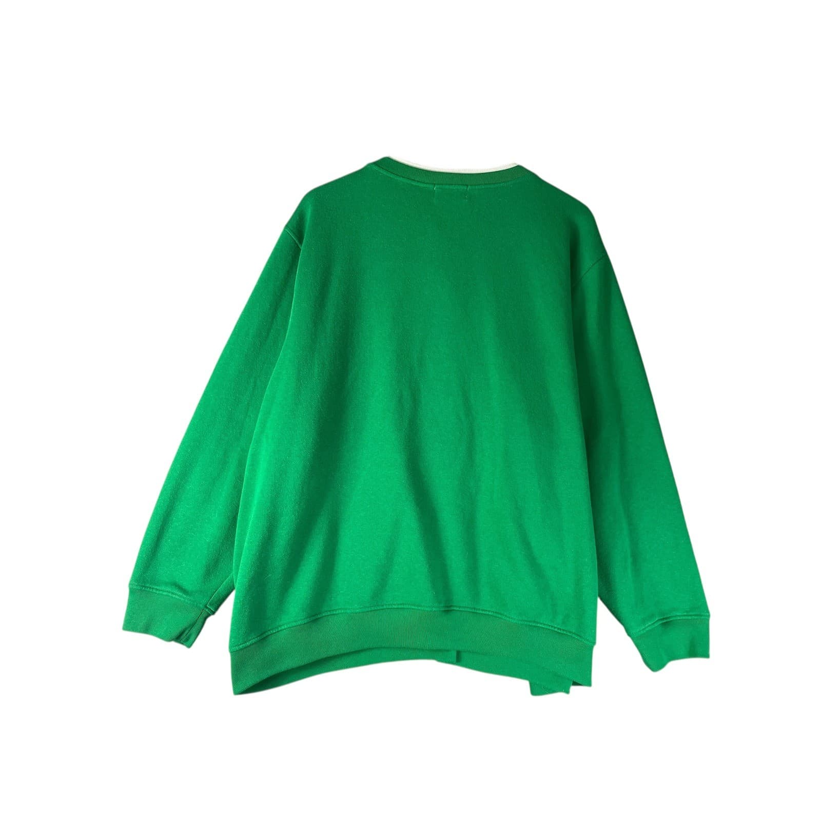 Shenanigans Green Snowman Vintage Snowflake Button Front Cardigan Sweatshirt 3X - Thumbnail 9