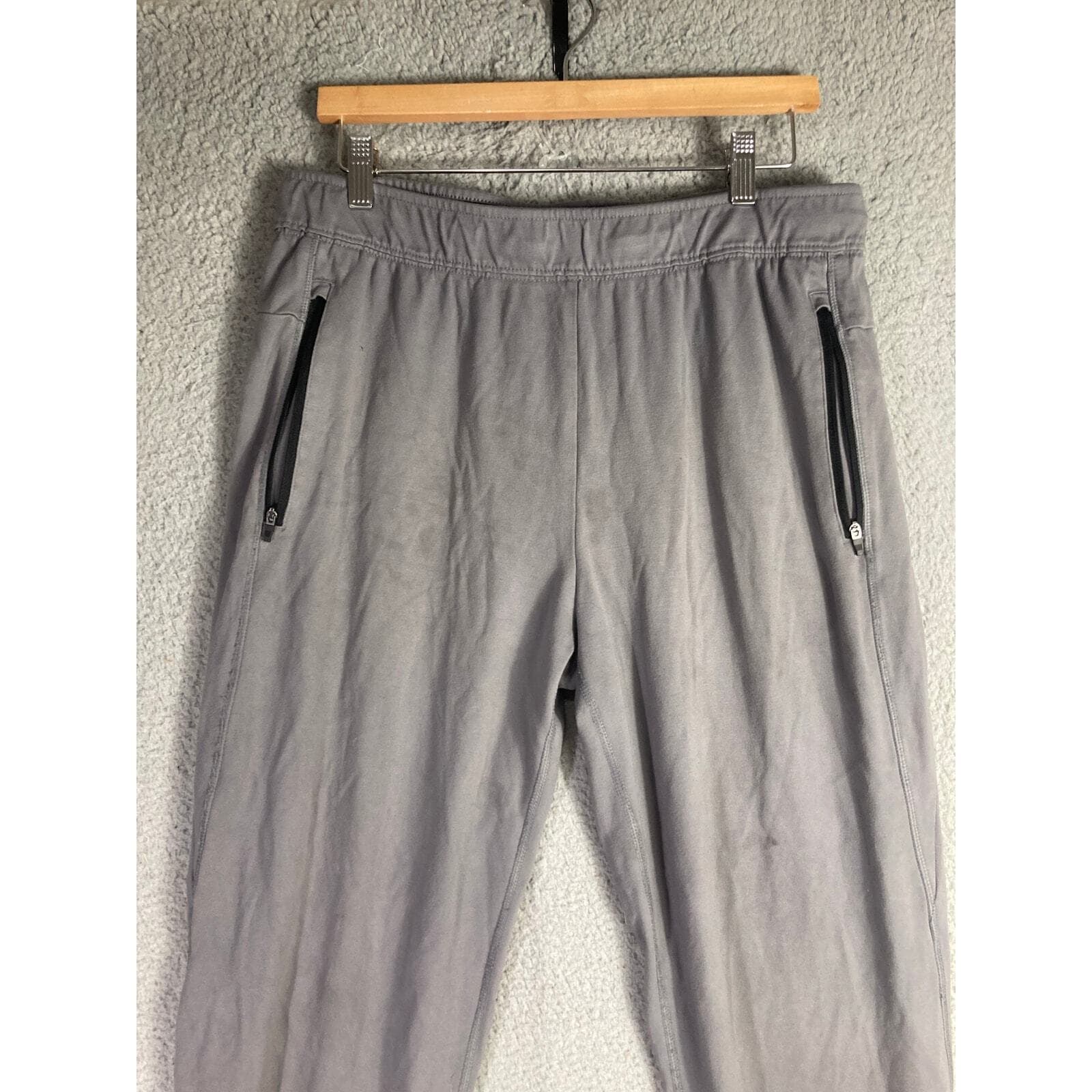 Men's Gray Jogger Sweatpants Large Athletic Lightweight Casual Streetwear Fit - Thumbnail 5
