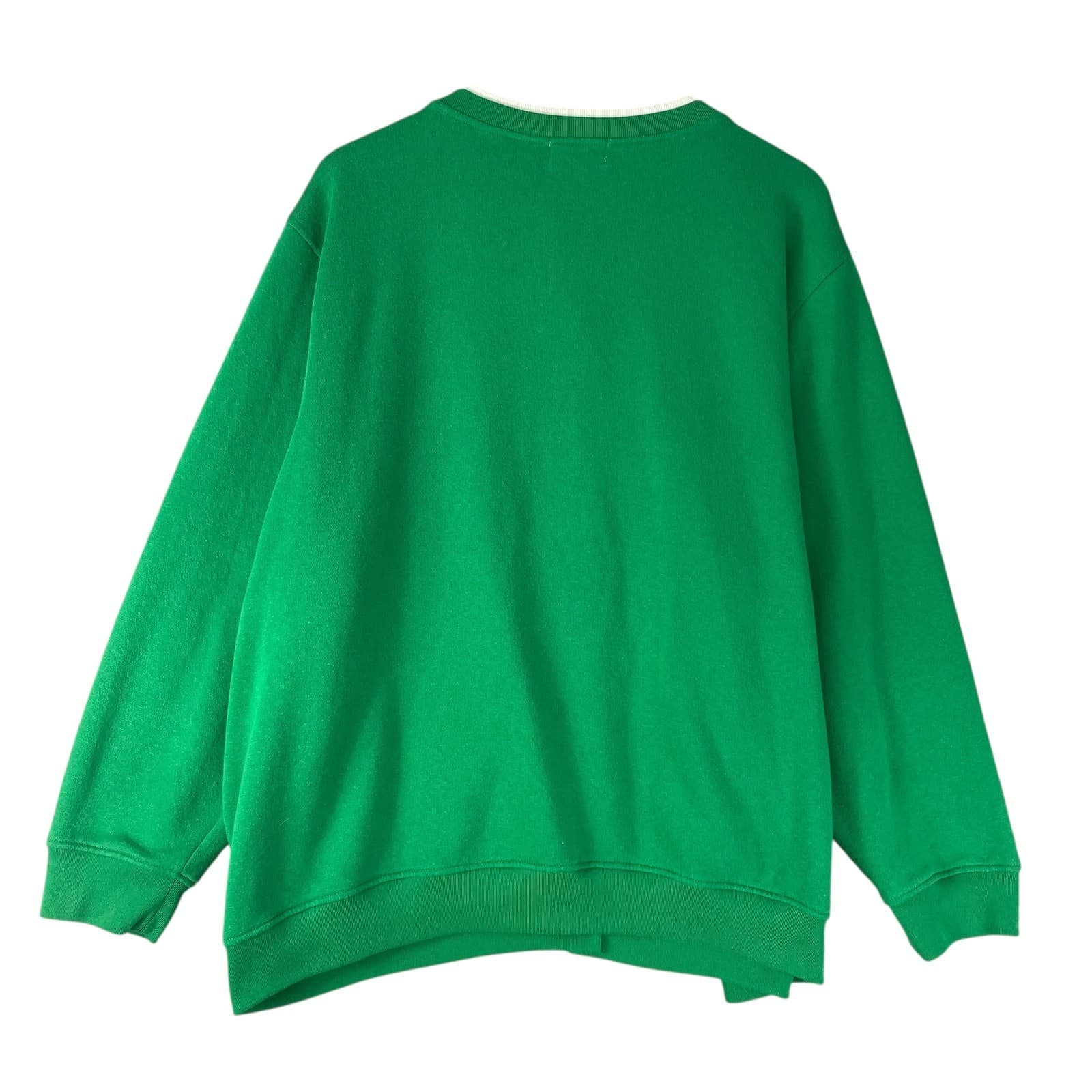Shenanigans Green Snowman Vintage Snowflake Button Front Cardigan Sweatshirt 3X - Thumbnail 6
