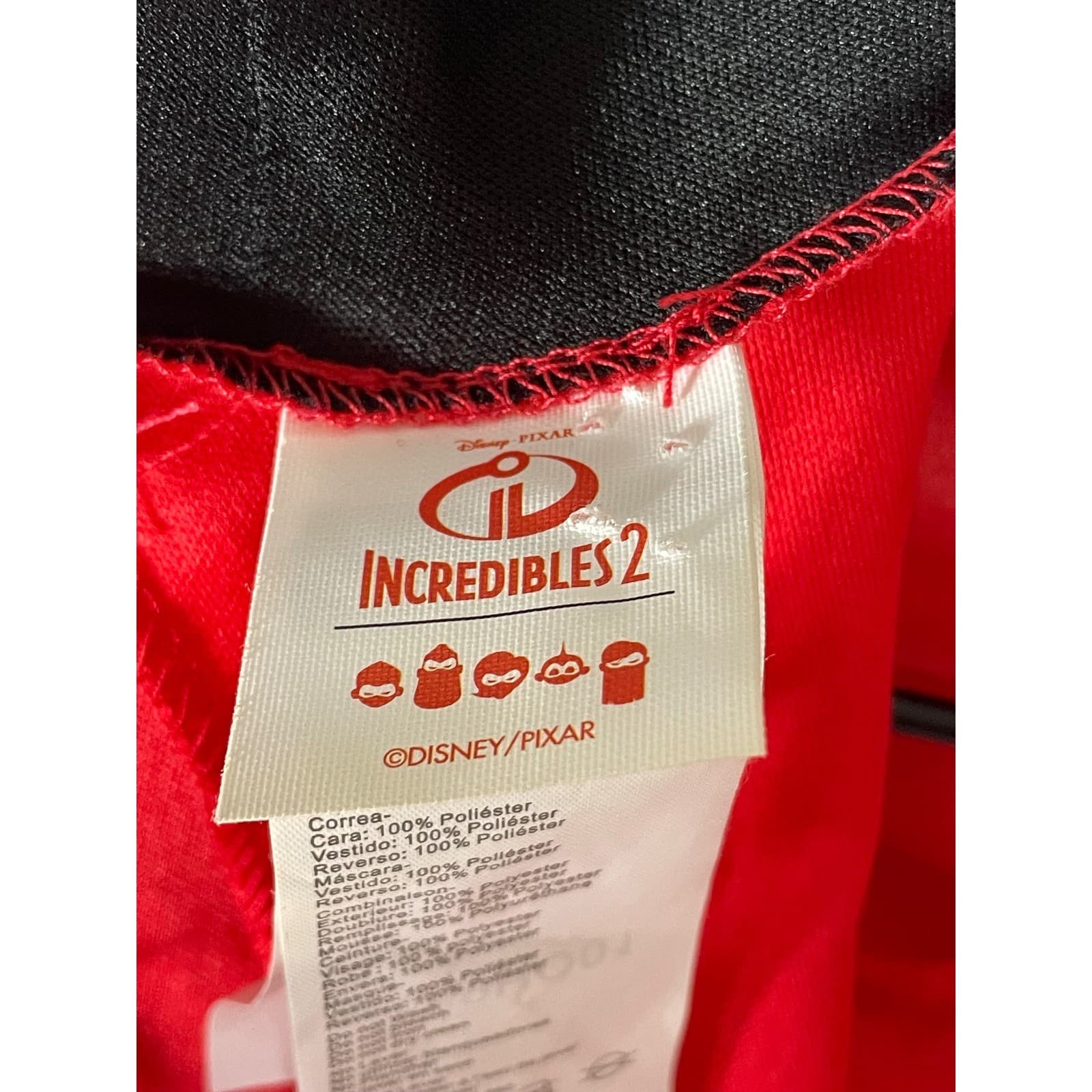 Disney Pixar Incredibles 2 Muscle Costume Suit Kids Size 7-8 Medium Red Black - Thumbnail 3