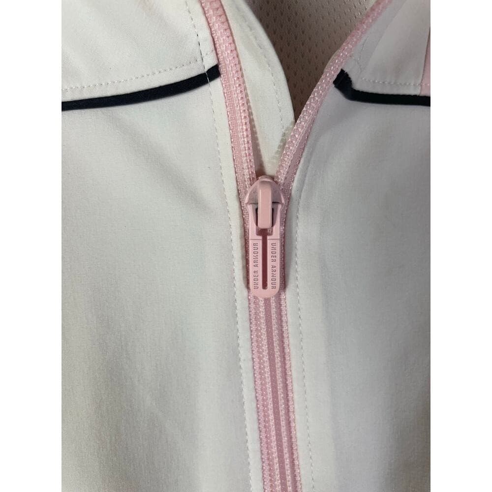 Under Armour Women's Pink Colorblock Full Zip Windbreaker Jacket XS Loose Fit - Thumbnail 8