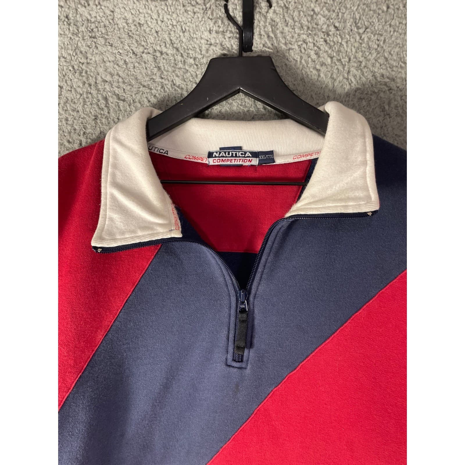 Vintage Nautica Competition Pullover Jacket Mens XXL Red Navy 90s Sailing - Thumbnail 5