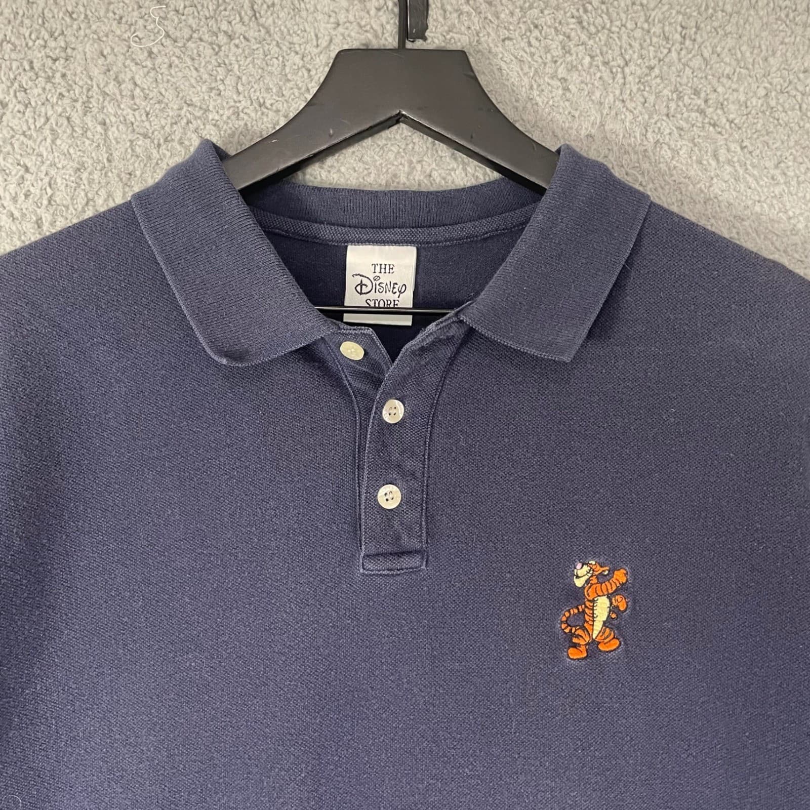 The Disney Store Vintage Tigger Polo Shirt Mens L Navy Blue Embroidered Pooh 90s - Thumbnail 6