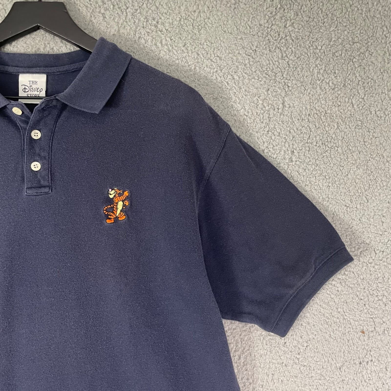 The Disney Store Vintage Tigger Polo Shirt Mens L Navy Blue Embroidered Pooh 90s - Thumbnail 5