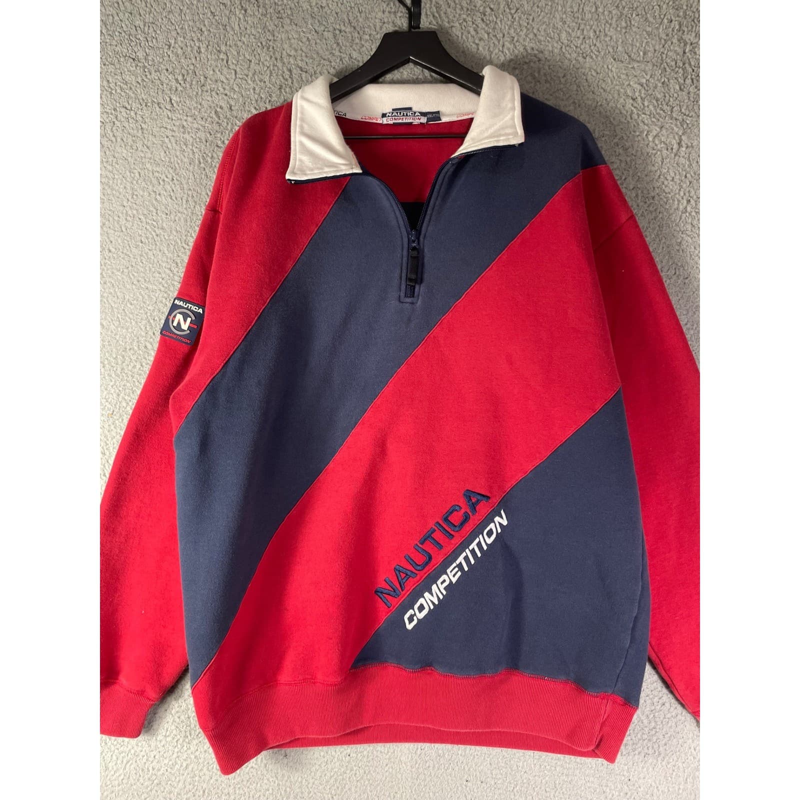 Vintage Nautica Competition Pullover Jacket Mens XXL Red Navy 90s Sailing - Thumbnail 11