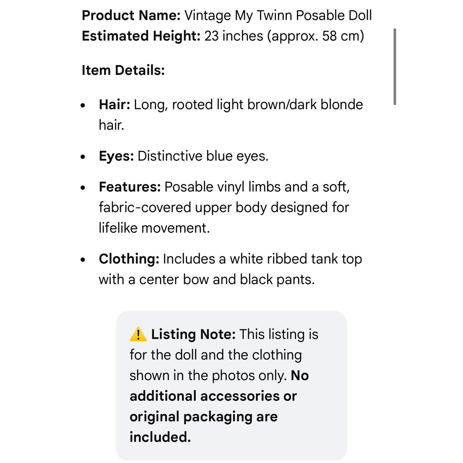 My Twinn 23 Doll Posable Realistic Girl Blonde Blue Eyes Outfit 2009 - Thumbnail 3