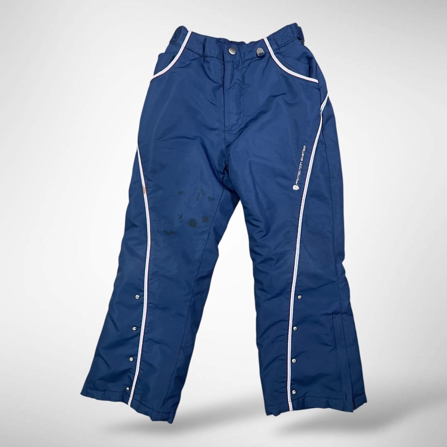 Protection System Lined Snow Pants Girls 6 Navy Blue Insulated Ski Snowboard - Thumbnail 2