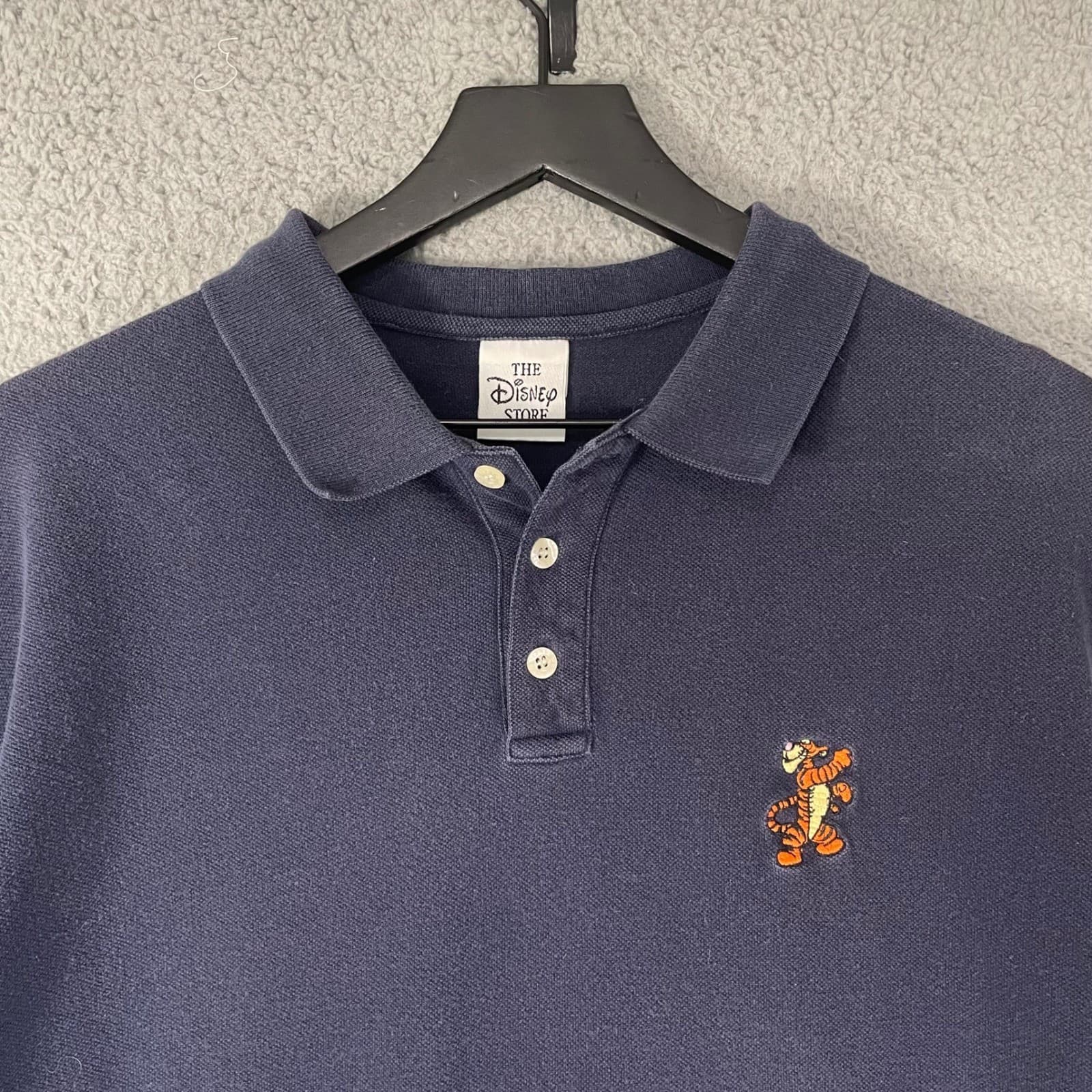 The Disney Store Vintage Tigger Polo Shirt Mens L Navy Blue Embroidered Pooh 90s - Thumbnail 8