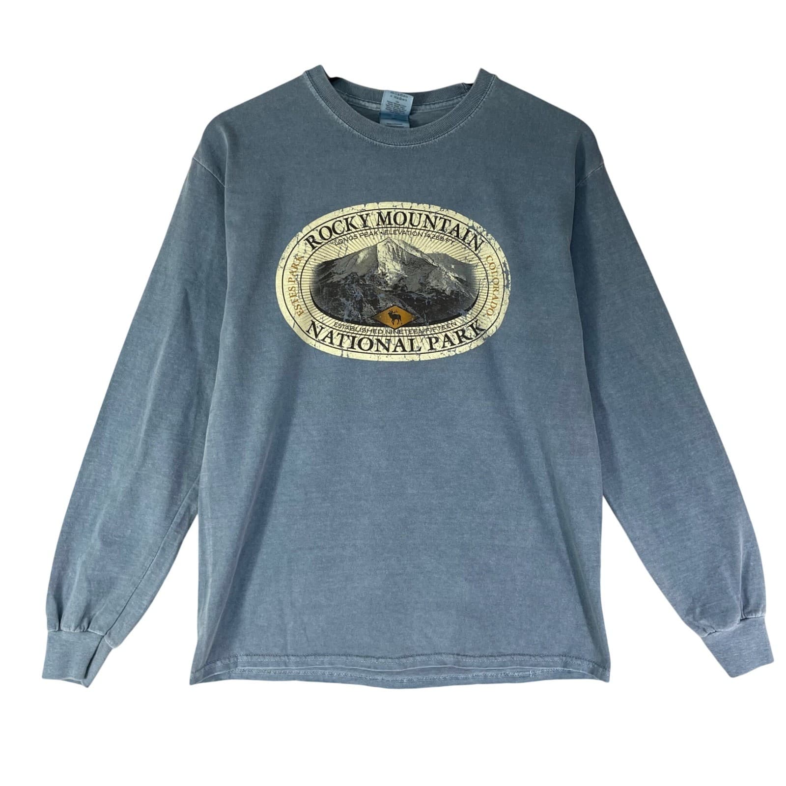 Rocky Mountain National Park Sweatshirt Mens M Blue Bear Colorado Hiking