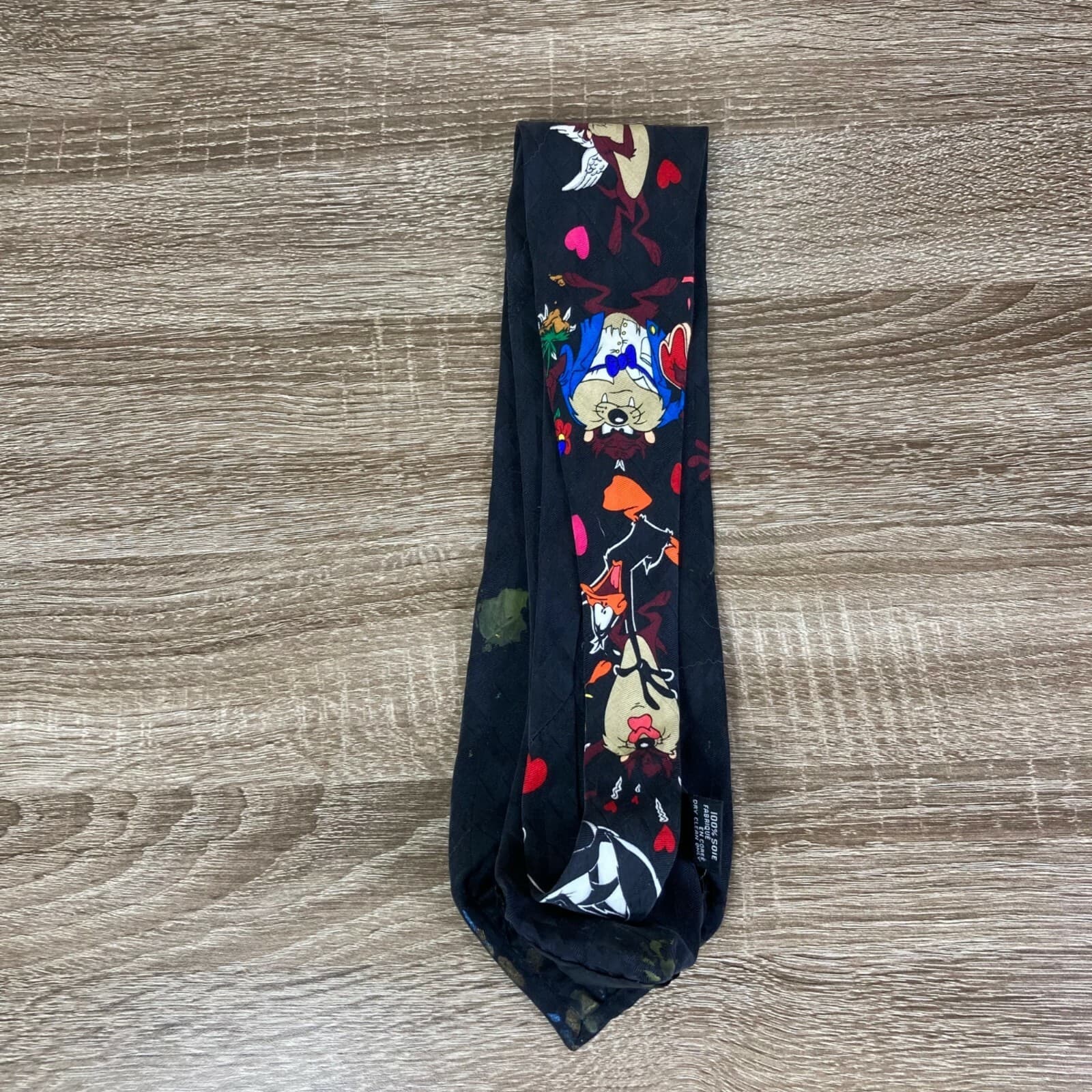 Vintage 1995 Looney Tunes Silk Tie Daffy Duck Taz Tweety Novelty Necktie - Thumbnail 5