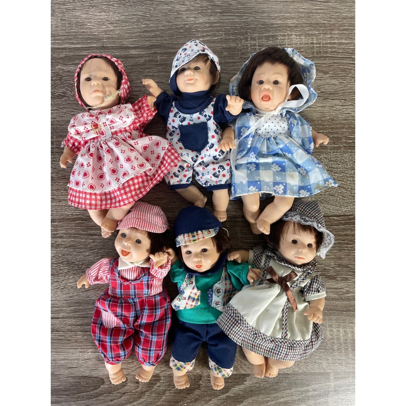 Vintage Gi-Go Toys Baby Dolls Lot 6 Vinyl PE Pellet Hong Kong China 90s Toy - Thumbnail 2