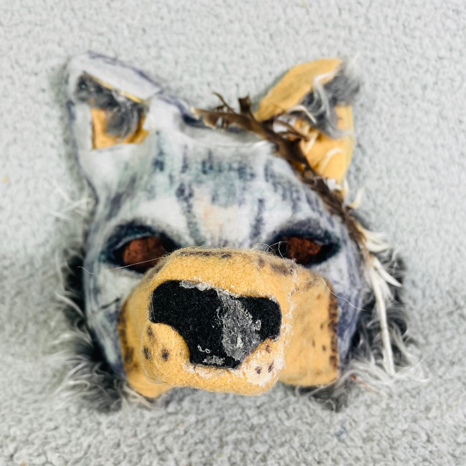 Wolf Therian Mask Costume Faux Fur Animal Headdress Cosplay Halloween Headpiece - Thumbnail 2