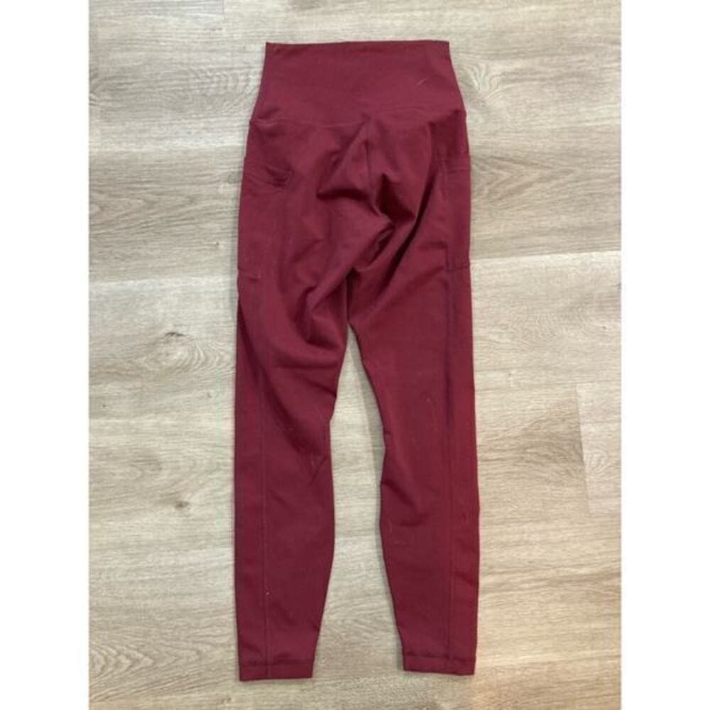 90 Degree By Reflex Leggings Womens XS Burgundy High Rise Yoga Gym Pockets - Thumbnail 5