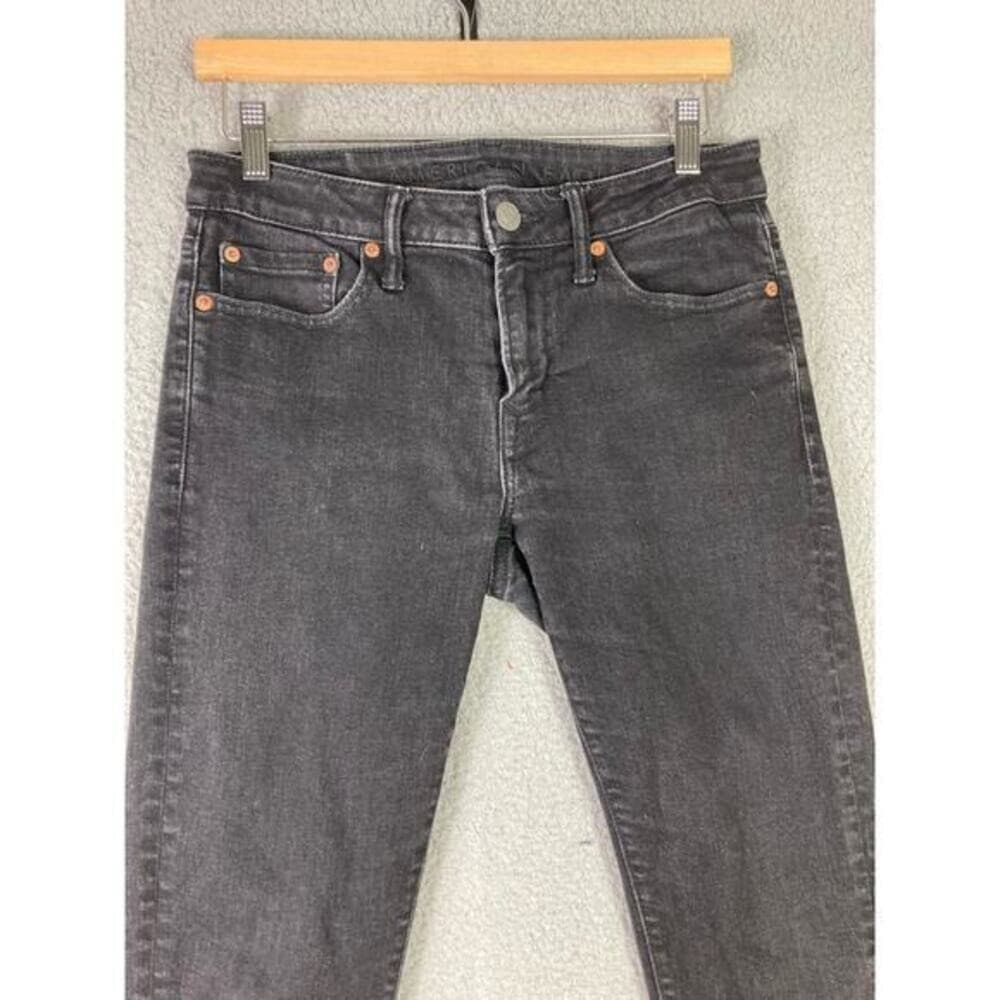 American Eagle Airflex Skinny Jeans Mens 29 X 32 Black Stretch Denim Flex Pocket - Thumbnail 12