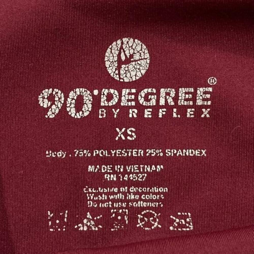 90 Degree By Reflex Leggings Womens XS Burgundy High Rise Yoga Gym Pockets - Thumbnail 2