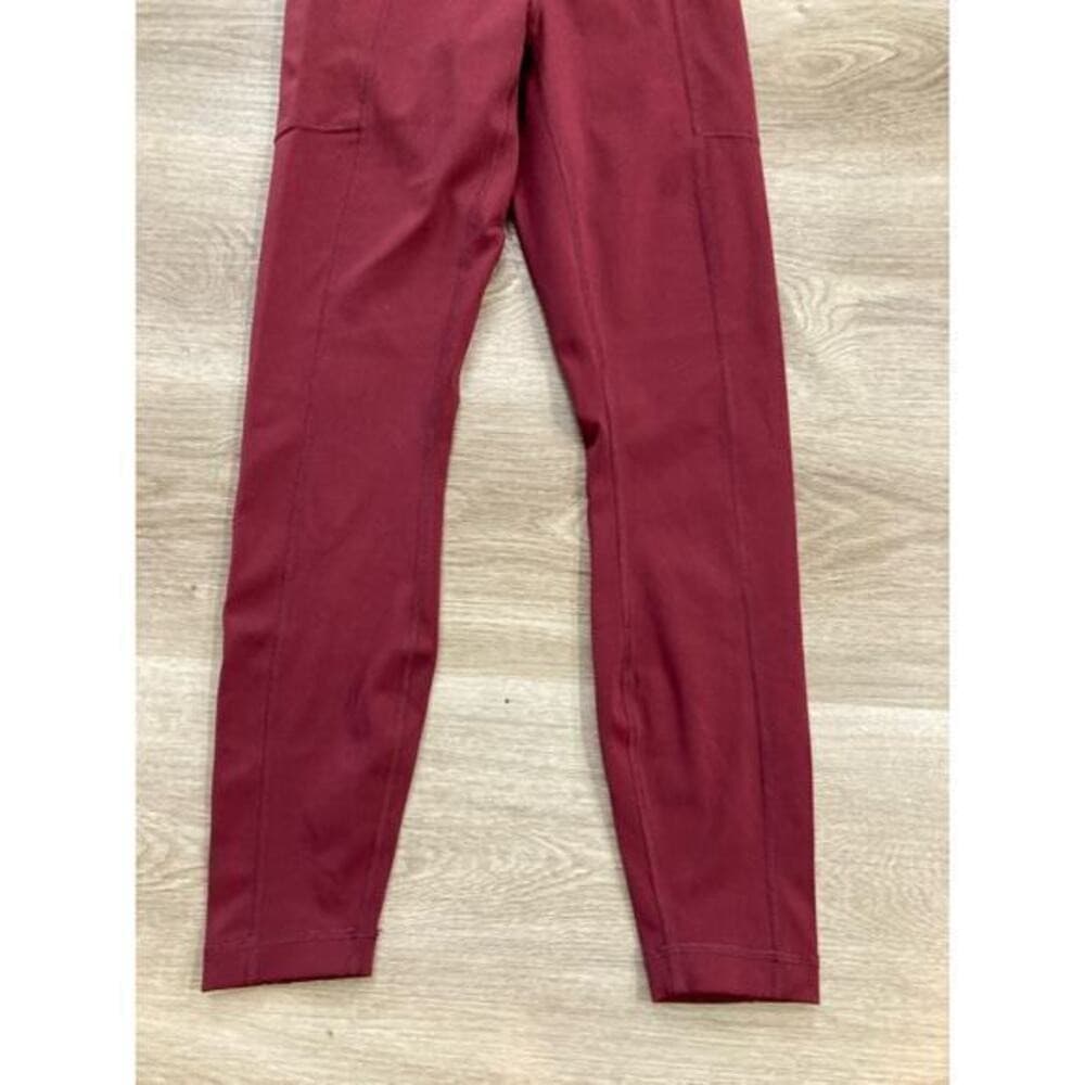 90 Degree By Reflex Leggings Womens XS Burgundy High Rise Yoga Gym Pockets - Thumbnail 7
