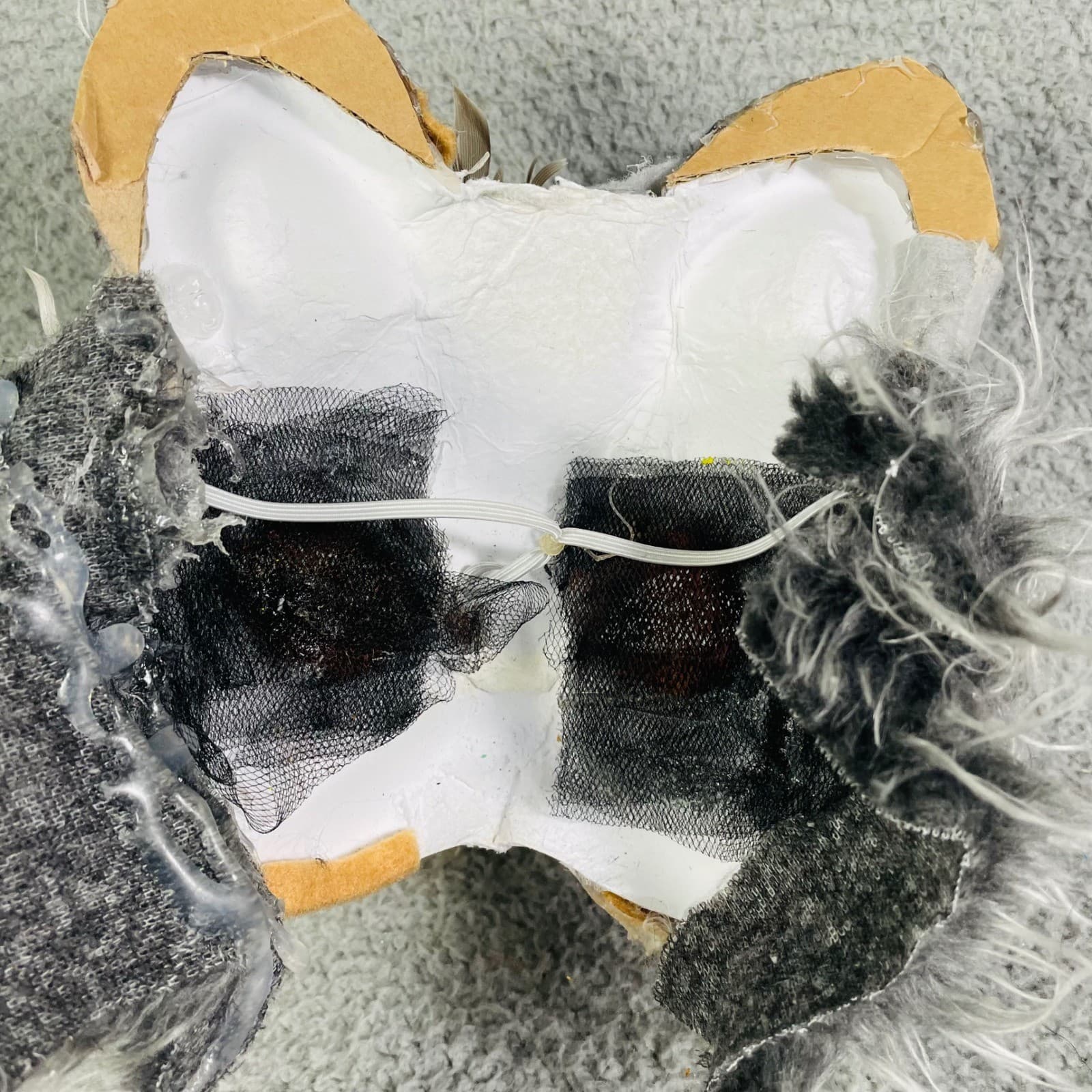 Wolf Therian Mask Costume Faux Fur Animal Headdress Cosplay Halloween Headpiece - Thumbnail 9