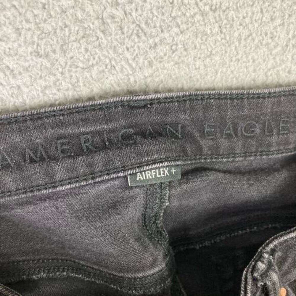 American Eagle Airflex Skinny Jeans Mens 29 X 32 Black Stretch Denim Flex Pocket - Thumbnail 3