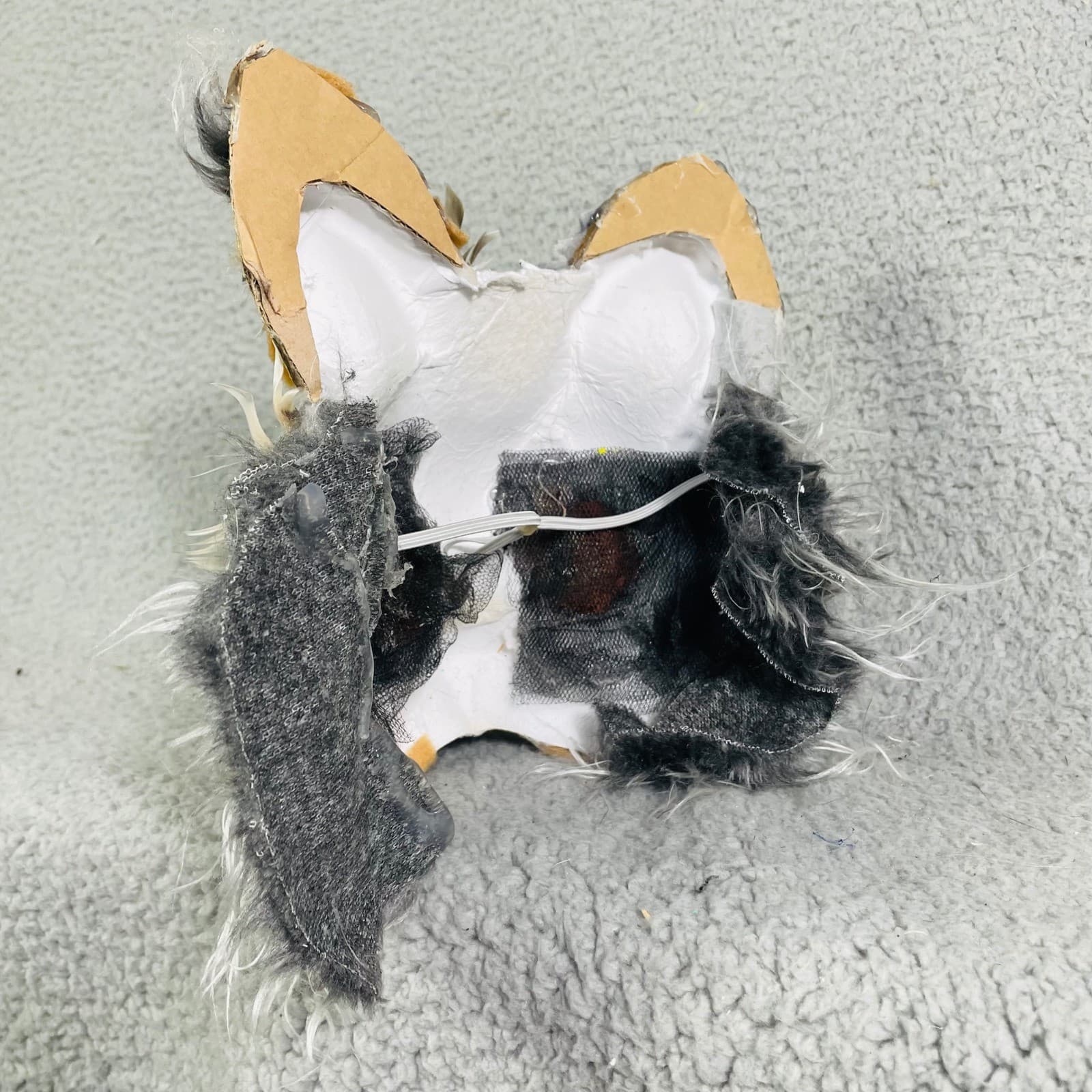 Wolf Therian Mask Costume Faux Fur Animal Headdress Cosplay Halloween Headpiece - Thumbnail 8