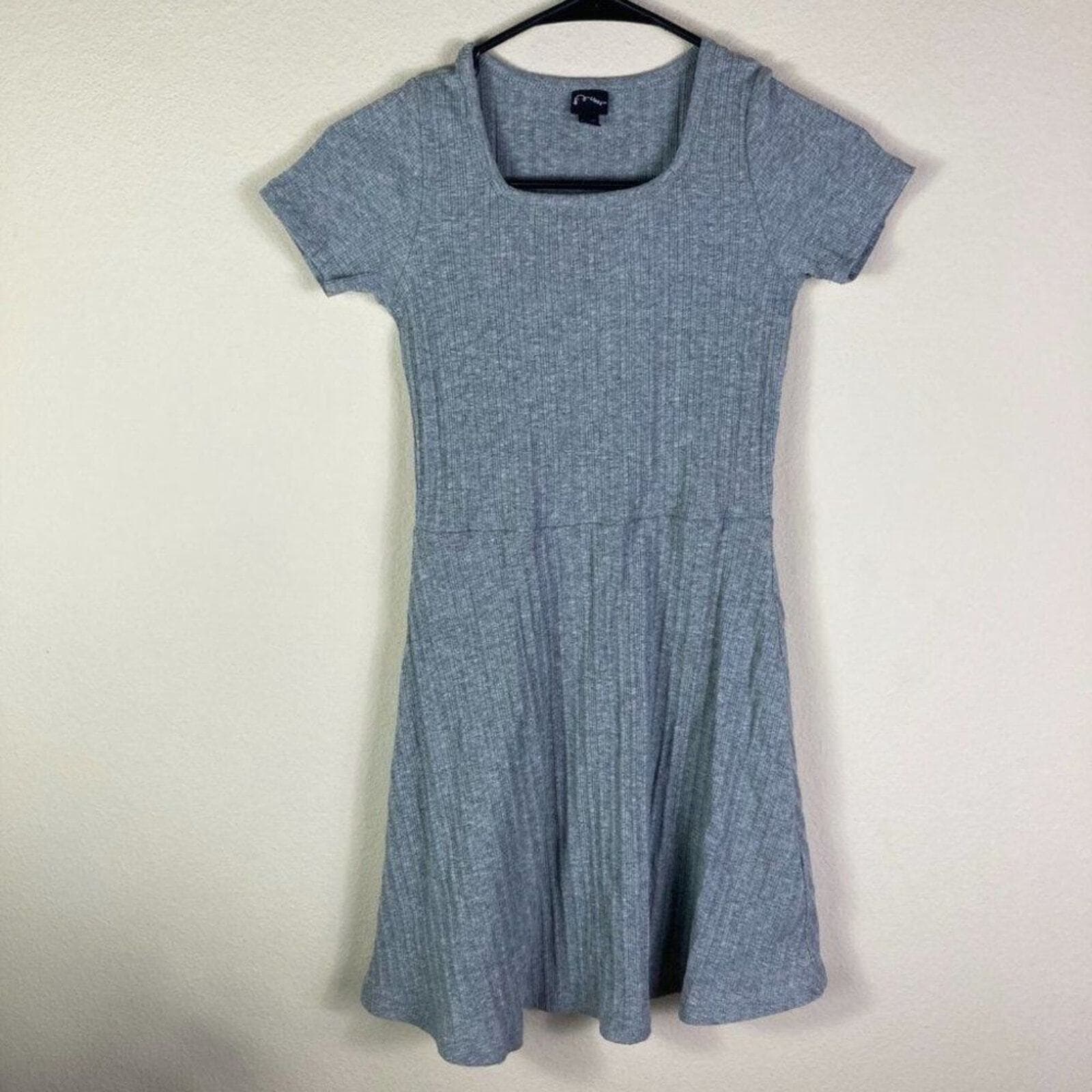 Art Class Dress Girls Large L Gray Ribbed Short Sleeve Skater Casual NWOT - Thumbnail 5