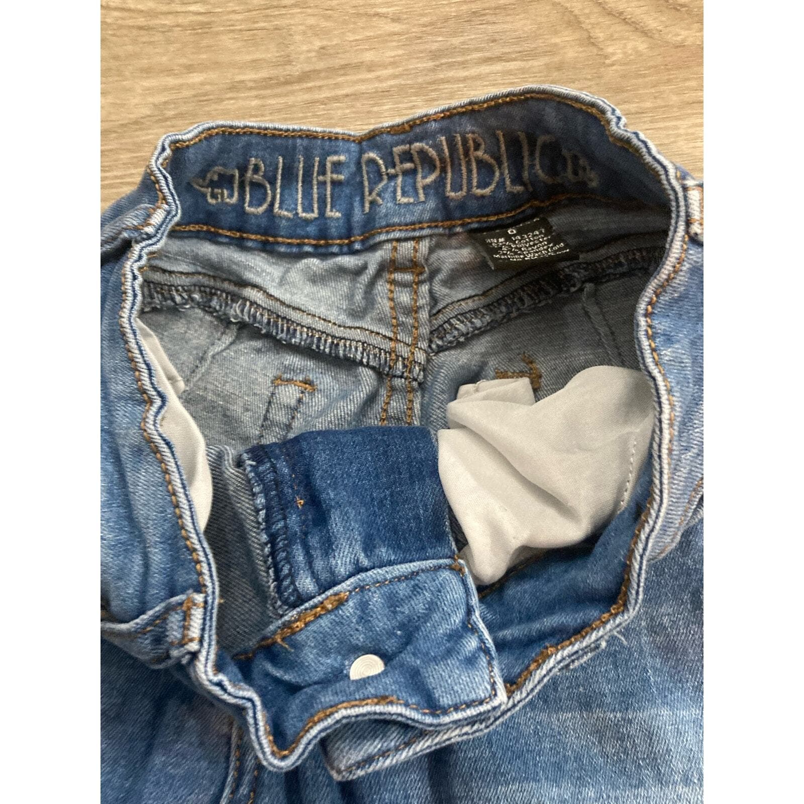 Blue Republic Jeans Womens 0 Medium Wash Distressed Skinny Raw Hem Stretch - Thumbnail 9