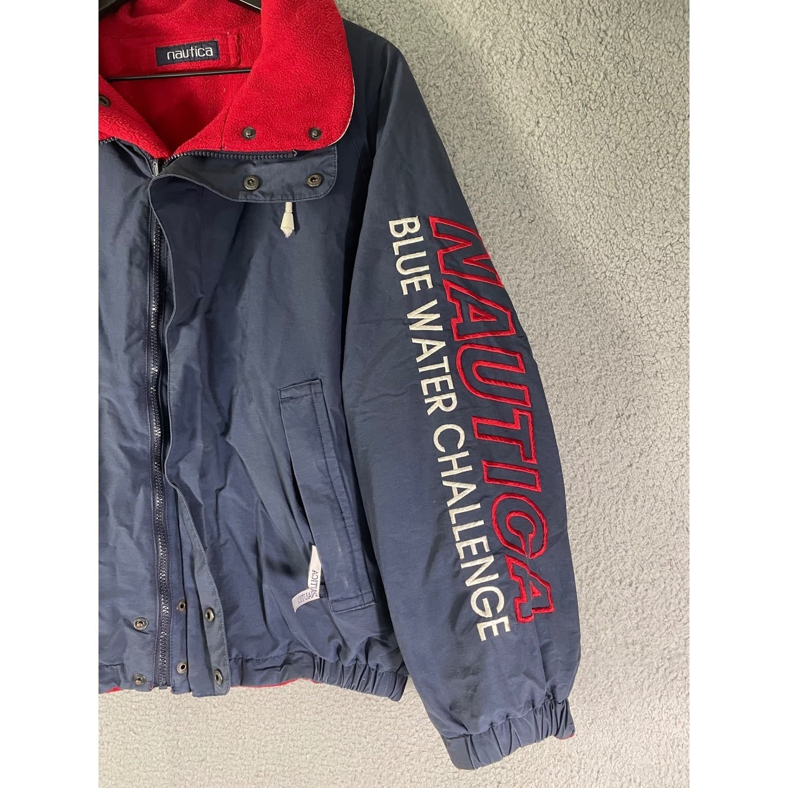 Vintage Nautica Blue Water Challenge Jacket Mens M Spell Out Sailing - Thumbnail 4
