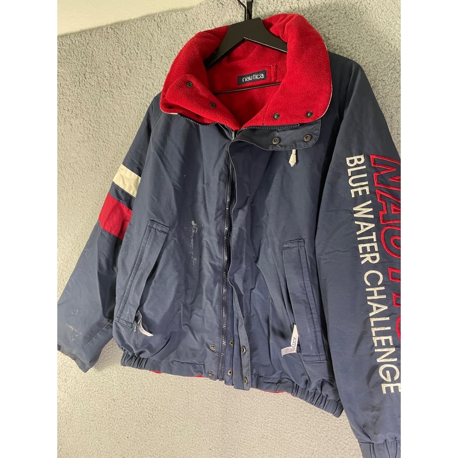 Vintage Nautica Blue Water Challenge Jacket Mens M Spell Out Sailing - Thumbnail 6