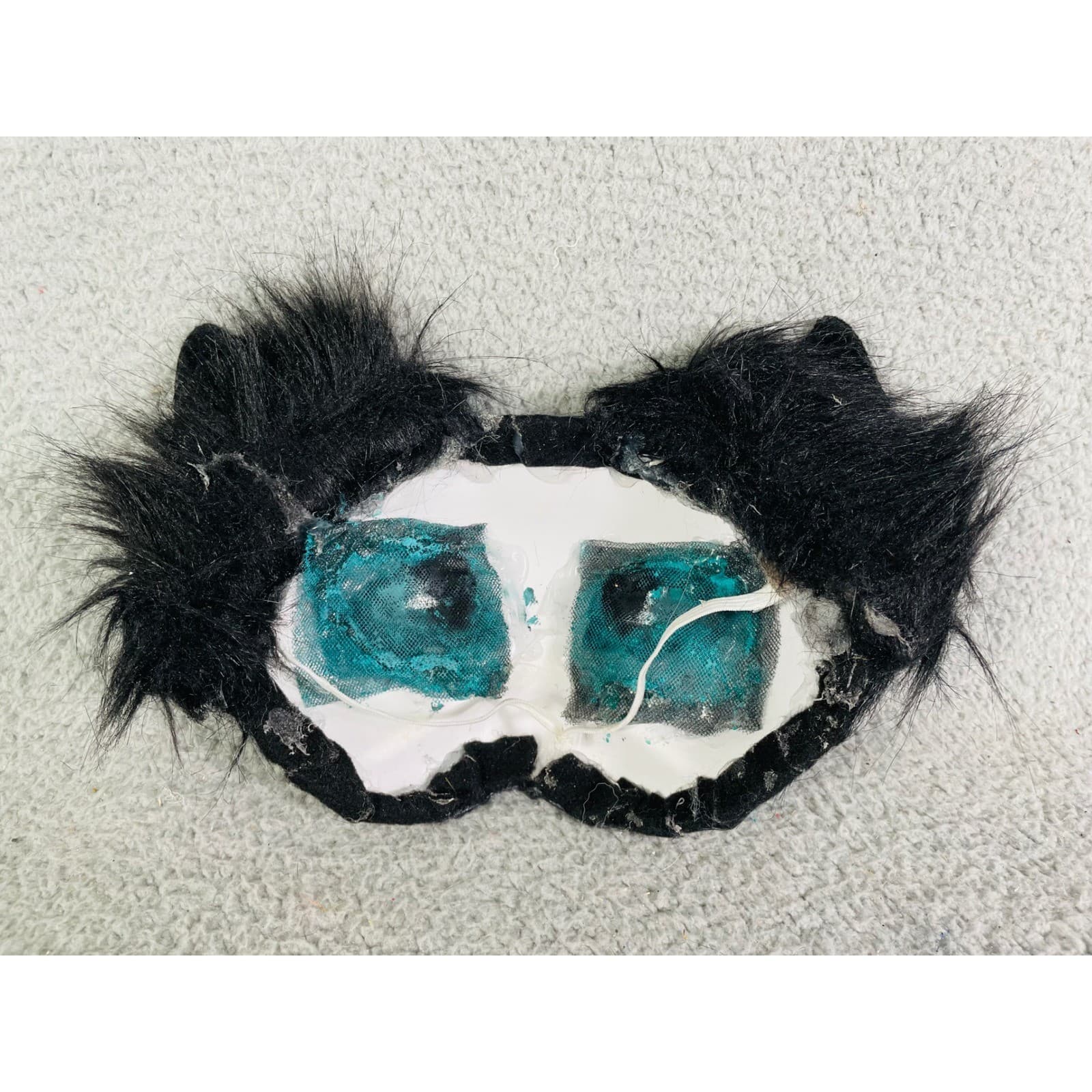 Black Cat Mask Furry Costume Cosplay Therian Animal Fishbone Earring Accessory - Thumbnail 9