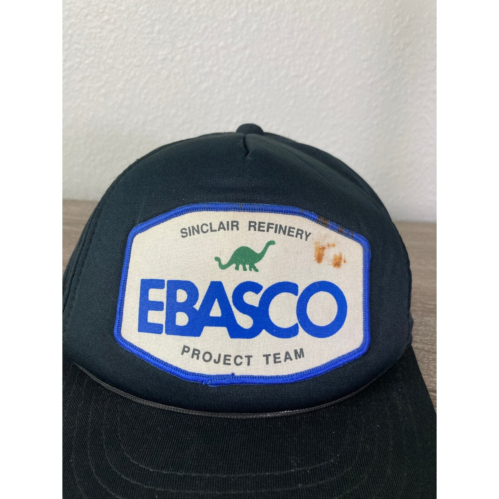 Vintage Sinclair Refinery EBASCO Hat Trucker Snapback Black Foam Mesh Gas Cap - Thumbnail 3