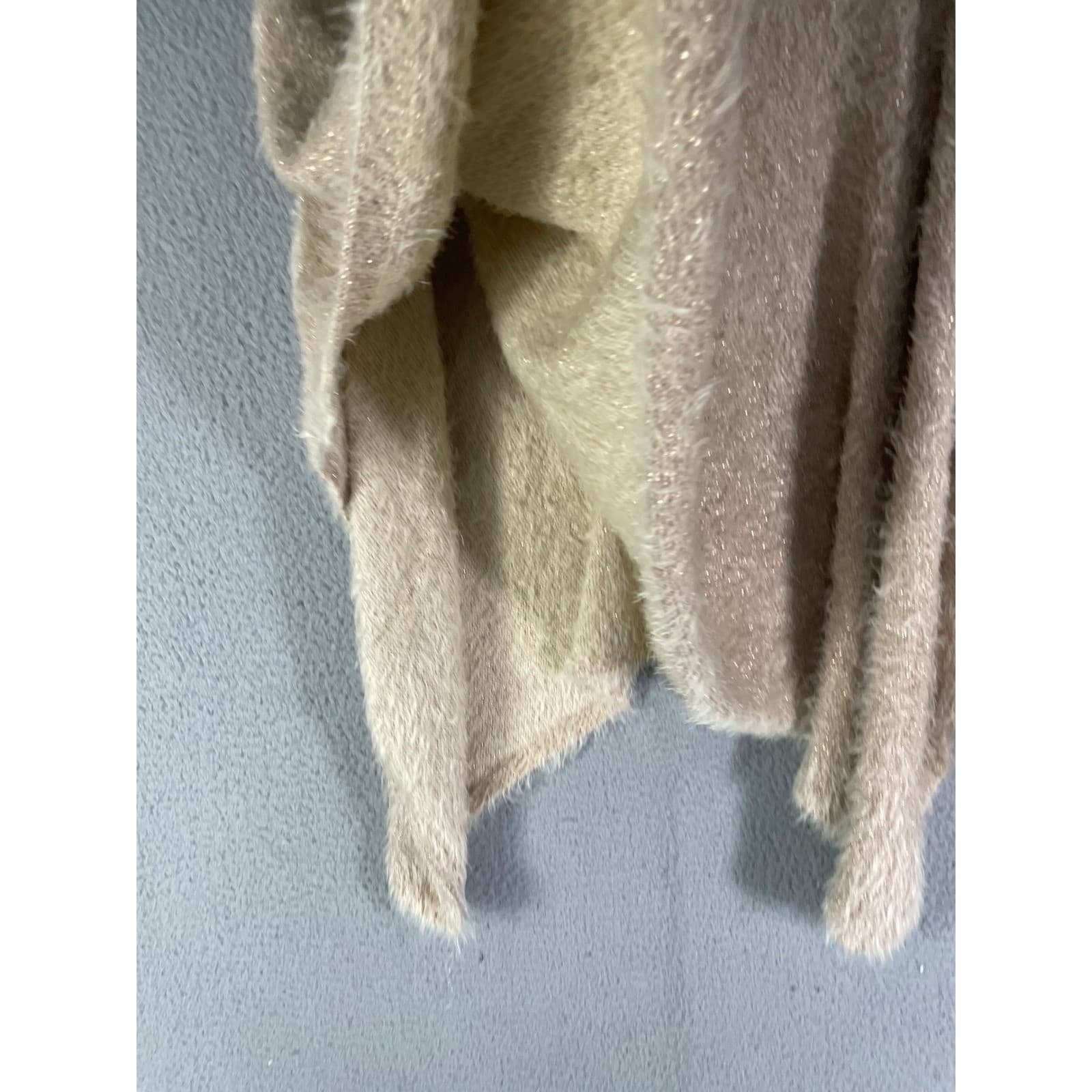 Anthropologie Akemi Kin Eyelash Poncho Sweater Womens OS Ivory Turtleneck - Thumbnail 11