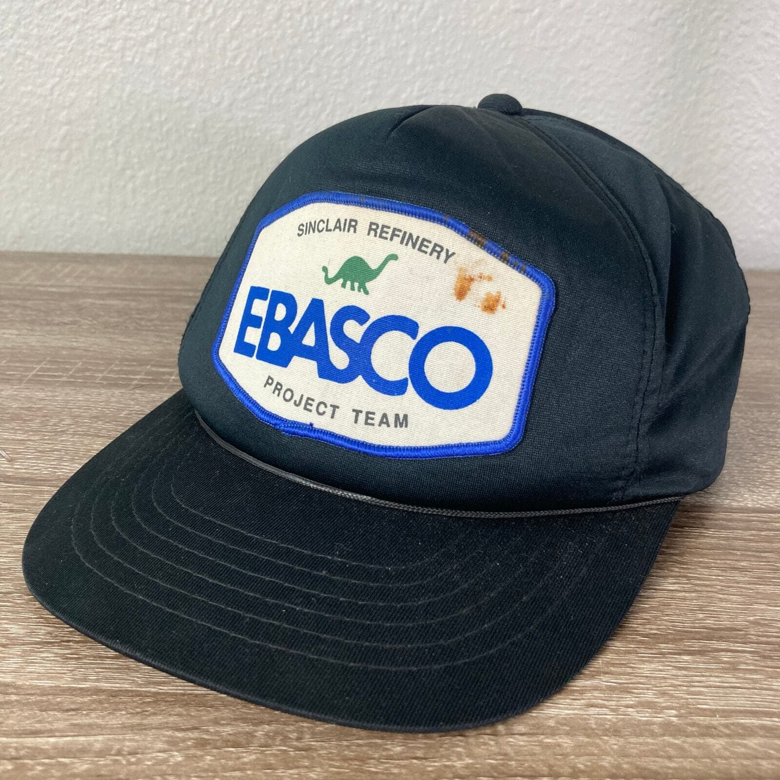 Vintage Sinclair Refinery EBASCO Hat Trucker Snapback Black Foam Mesh Gas Cap - Thumbnail 13