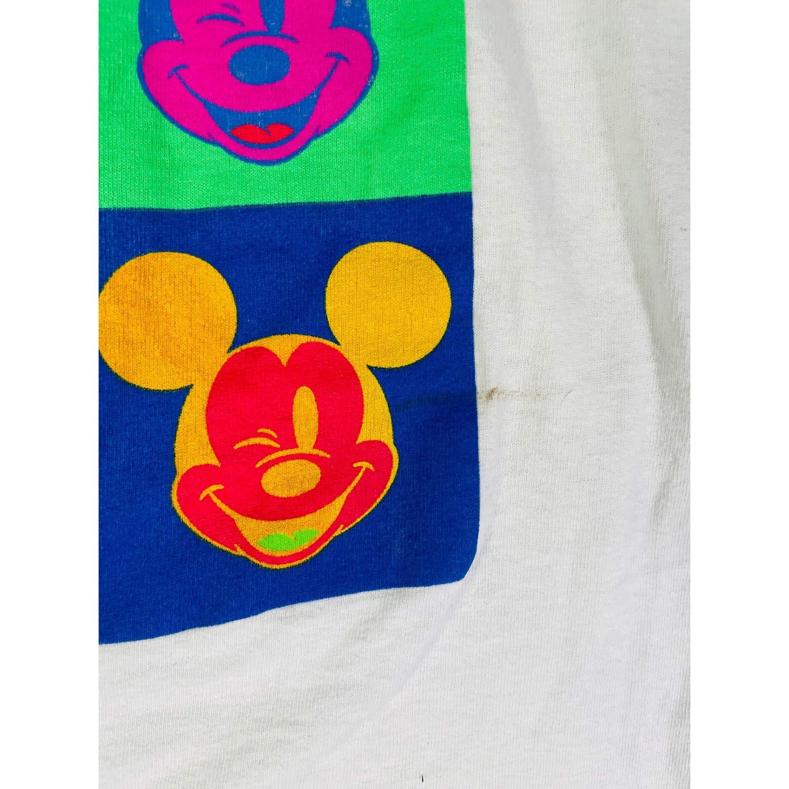 Disney Mickey Mouse Men’s L Pop Art Colorful White Graphic T-Shirt Vintage Style - Thumbnail 7