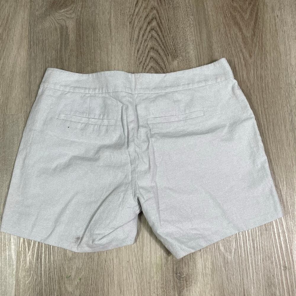 Banana Republic Womens Shorts Size 4 Gray Metallic Linen Blend Casual Summer - Thumbnail 2