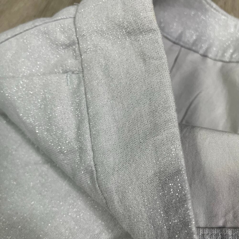 Banana Republic Womens Shorts Size 4 Gray Metallic Linen Blend Casual Summer - Thumbnail 5