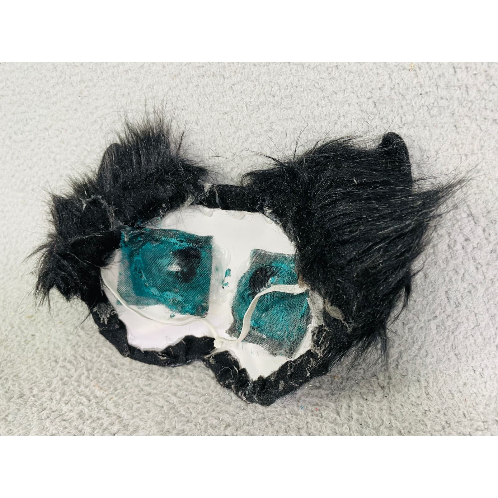 Black Cat Mask Furry Costume Cosplay Therian Animal Fishbone Earring Accessory - Thumbnail 11