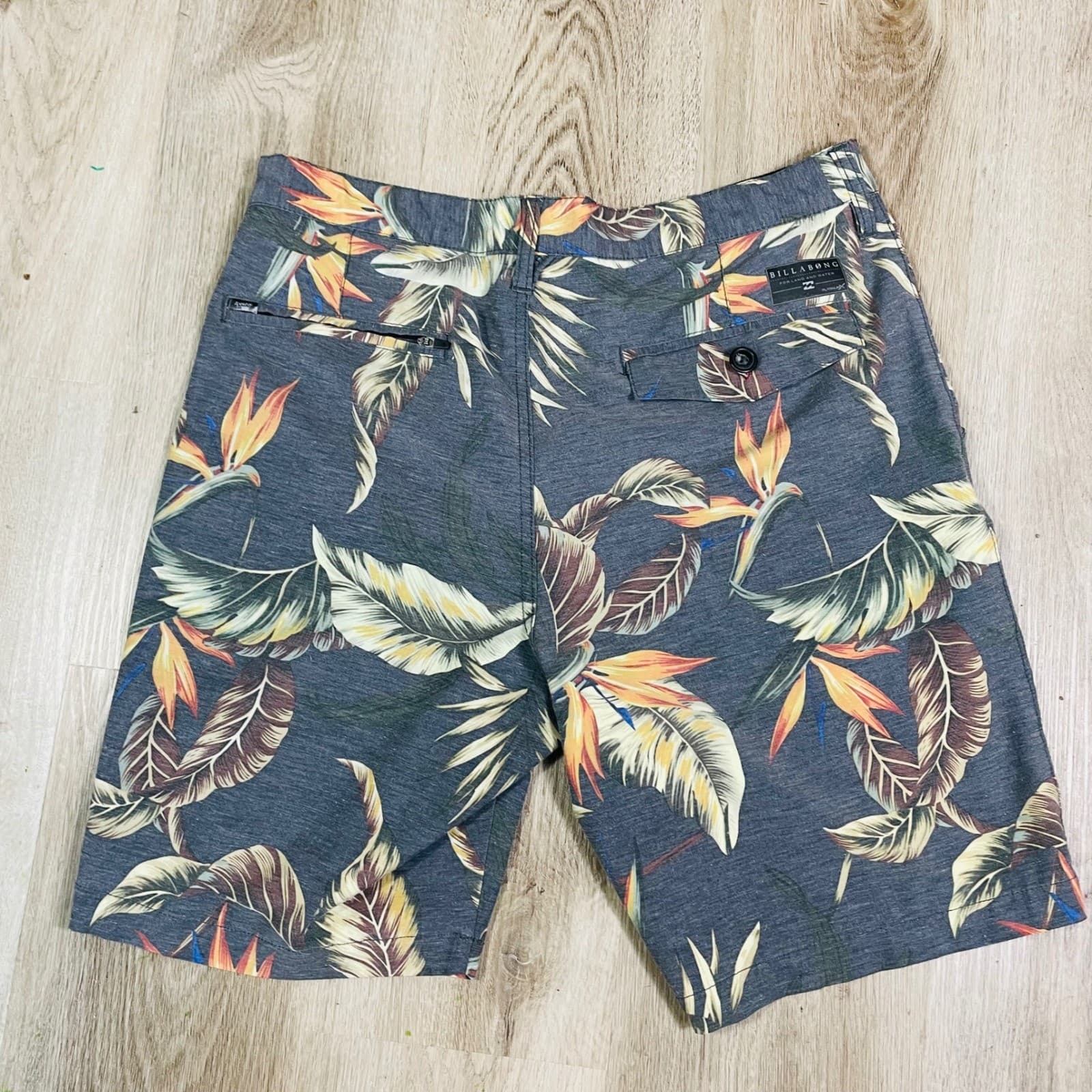 Billabong Platinum X Hybrid Boardshorts Men’s 32 Floral Leaf Print Swim Surf - Thumbnail 10