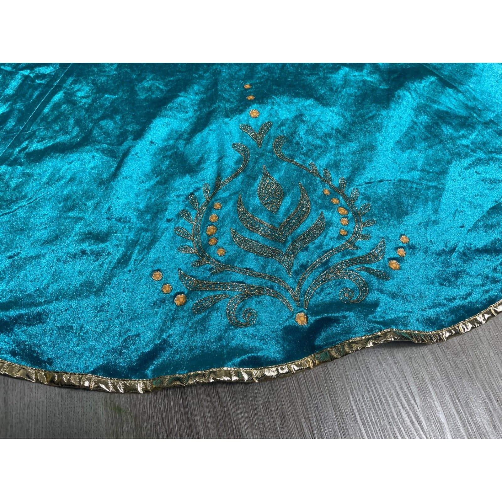 Disney Frozen Anna Princess Costume Teal Gold Cape Girls M 7-8 Halloween - Thumbnail 4