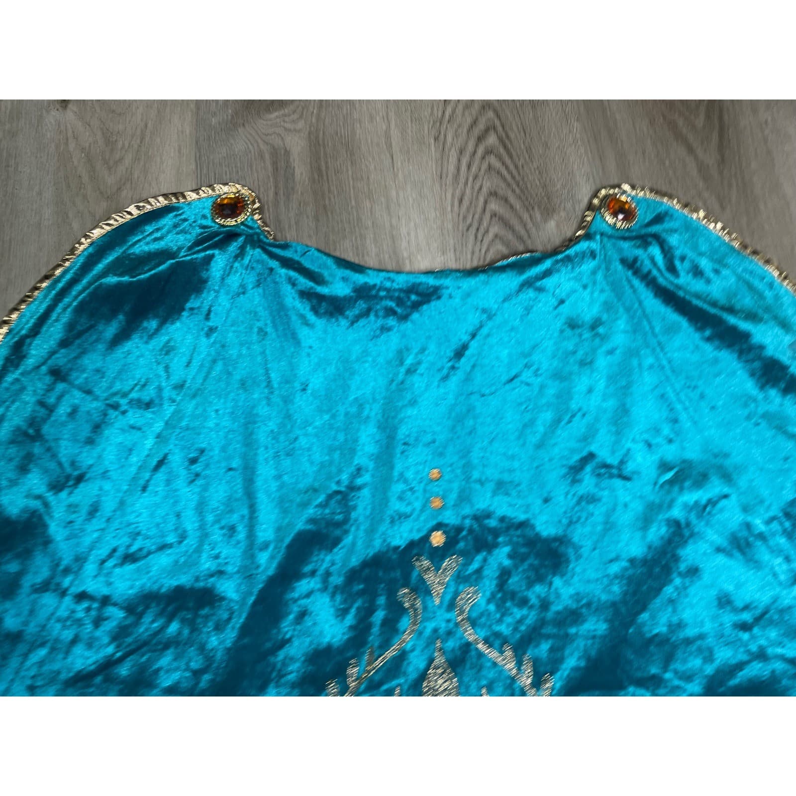 Disney Frozen Anna Princess Costume Teal Gold Cape Girls M 7-8 Halloween - Thumbnail 5