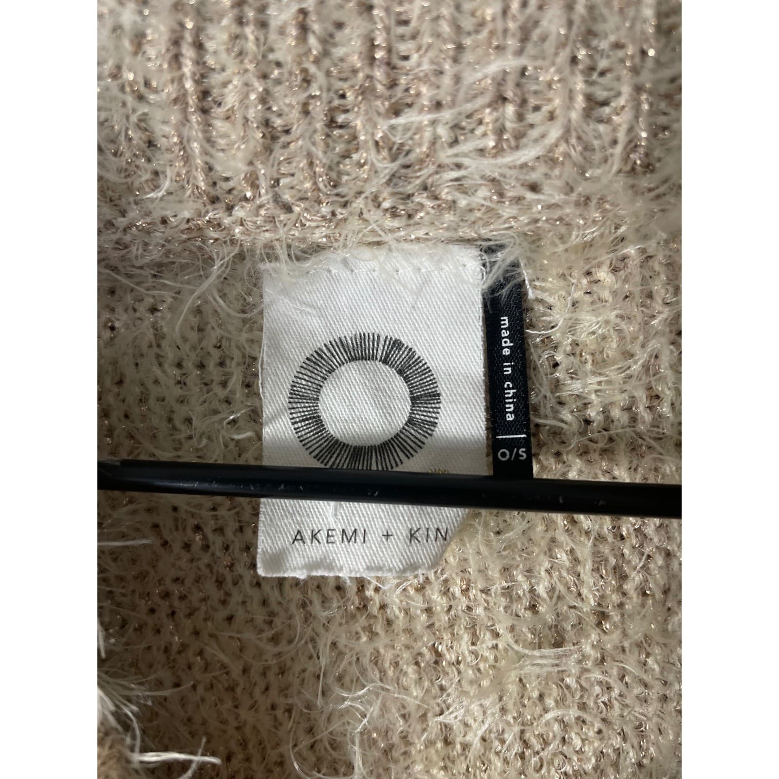 Anthropologie Akemi Kin Eyelash Poncho Sweater Womens OS Ivory Turtleneck - Thumbnail 4